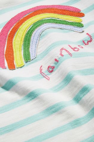 Aqua Stripe Rainbow T-Shirt (3mths-6yrs)